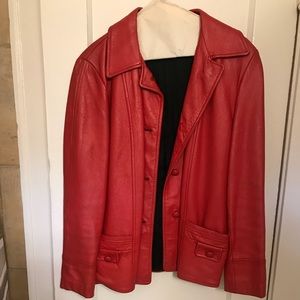 Red leather jacket